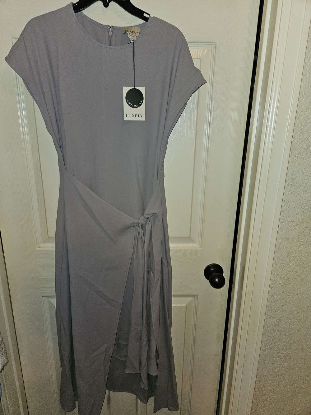 Luxely Lavender Maxi Wrap Dress with Waist Tie
